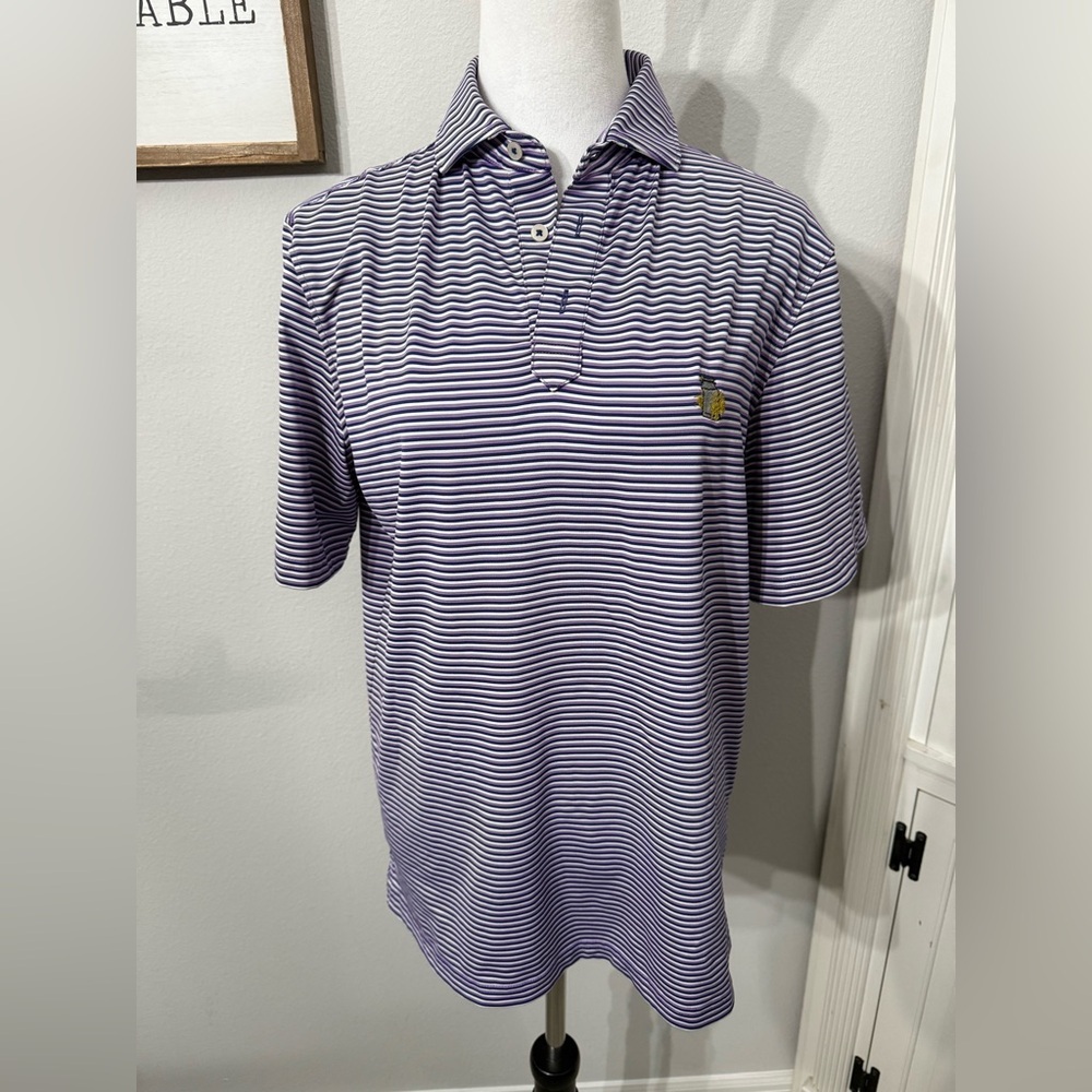 Men's Purple Striped Polo Shirt